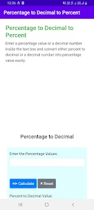 Percent to Decimal to Percent