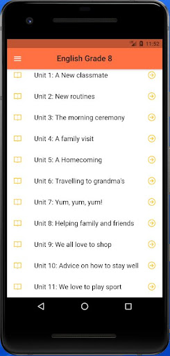 Android application សៀវភៅអង់គ្លេសថ្នាក់ទី8 screenshort