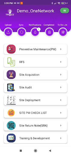 Android application One Network screenshort