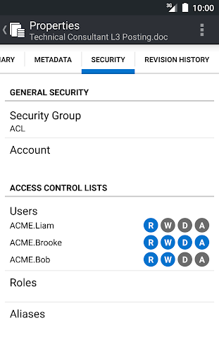 Screenshot of Oracle WebCenter Content