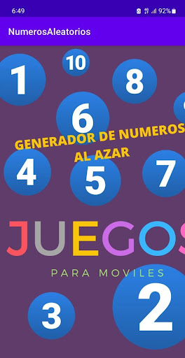 Android application numeros aleatorios screenshort