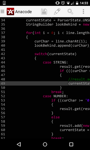 Android application Anacode IDE Android/C/C++/JAVA screenshort