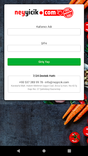 Android application Neyyicik - Sipariş Takip screenshort