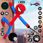 Cover Image of Скачать Летающий Stickman Rope Hero Game  APK