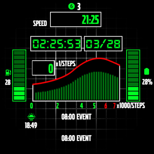 Retro Digital Dash Watch Face Logo