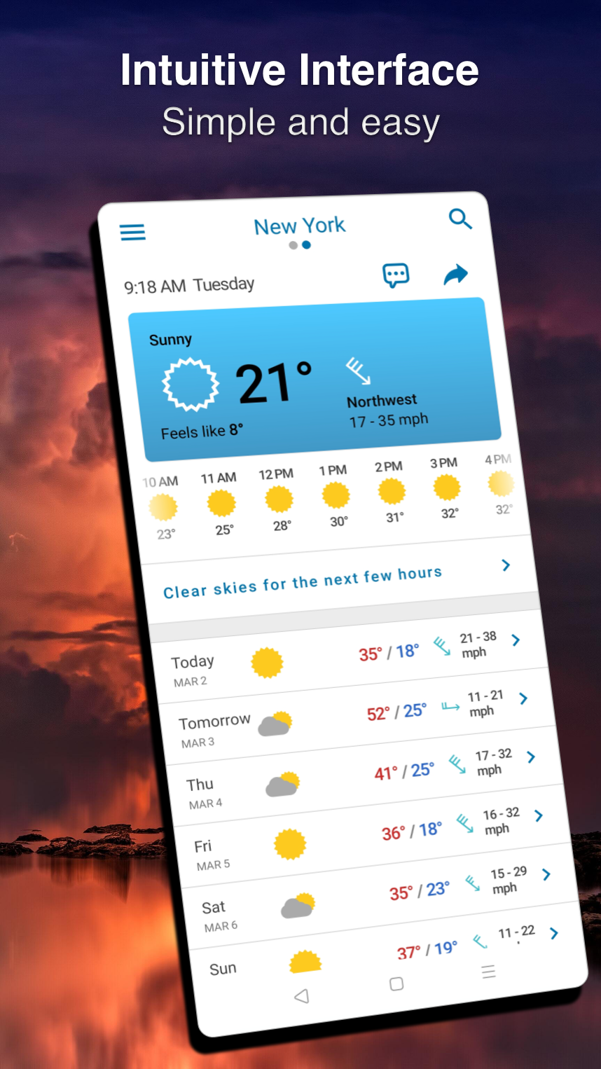 Android application Weather Radar - Meteored News screenshort