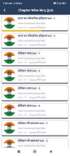 Indian Polity Offline Mcq Quiz Screen 2