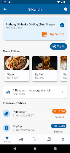 Android application SiKantin screenshort