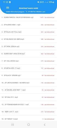 Android application download suara walet screenshort