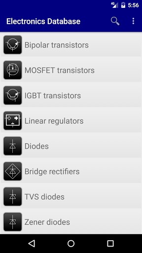 Android application Electronics Database (offline) screenshort