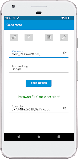 Generate - Passwortmanager Screen 2
