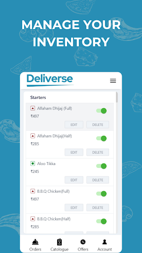 Deliverse restaurant partner Screen 3