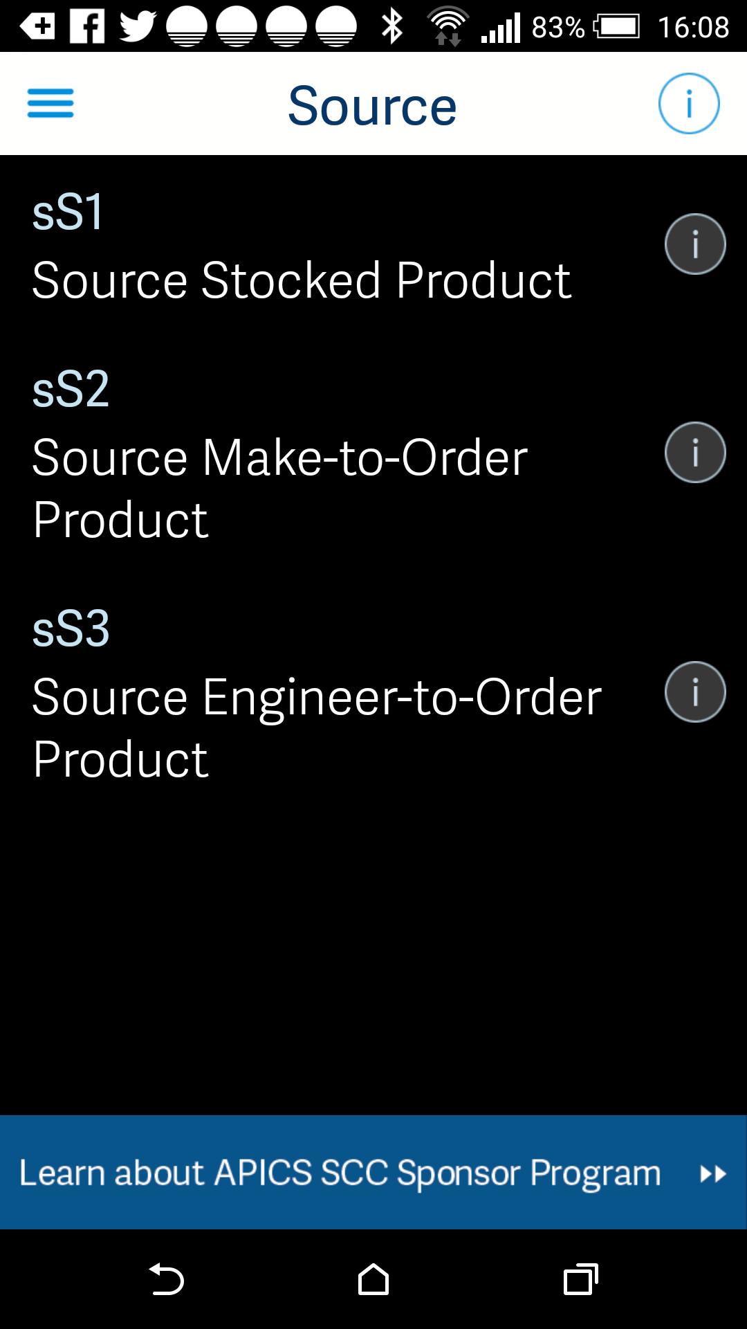 Android application APICS SCOR screenshort