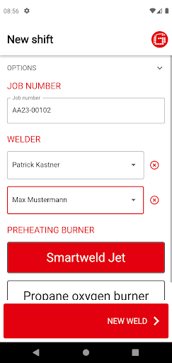Android application Q-Weld screenshort