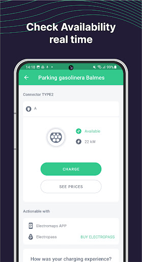 Screenshot of Electromaps: Charging stations