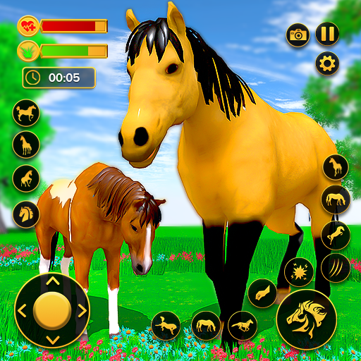 Simulador de família de cavalo selvagem - jogo de sobrevivência de animais  selvagens de cavalo Virtual animal::Appstore for Android