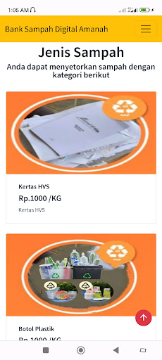 Bank Sampah Amanah Screen 2