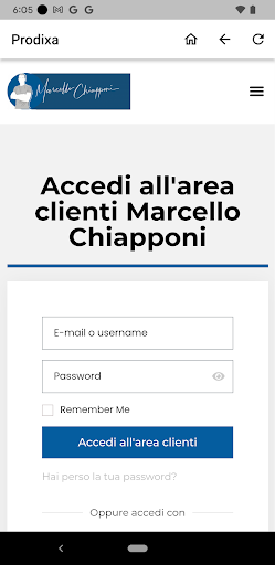 Android application Marcello Chiapponi-area membri screenshort