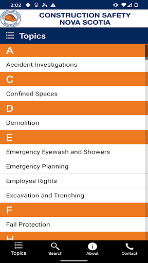 CSNS Guide to OHS Legislation Screen 2