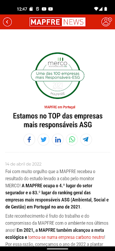MAPFRE News Screen 2
