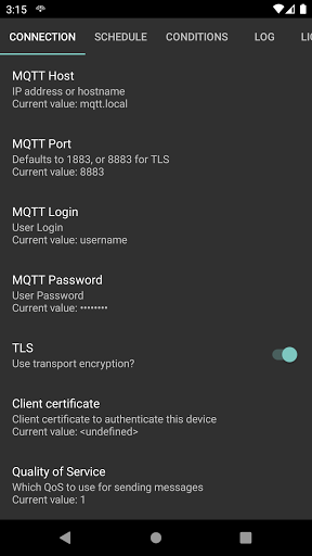 Android application Presence Publisher screenshort