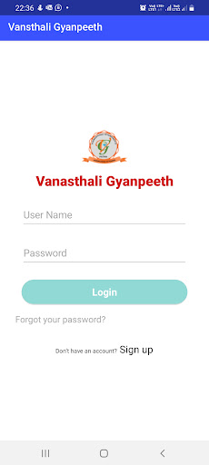 Android application Vanasthali Gyanpeeth screenshort