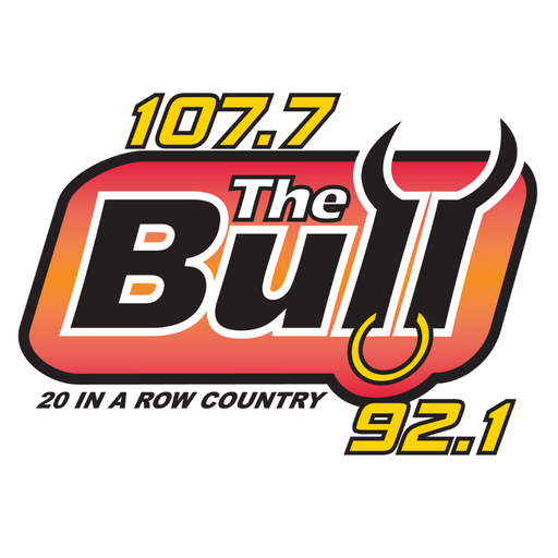 107.7 & 92.1 The Bull logo