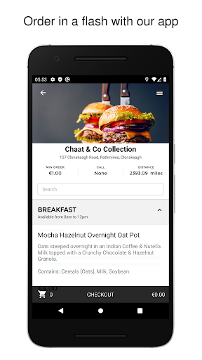 Android application Chaat & Co screenshort