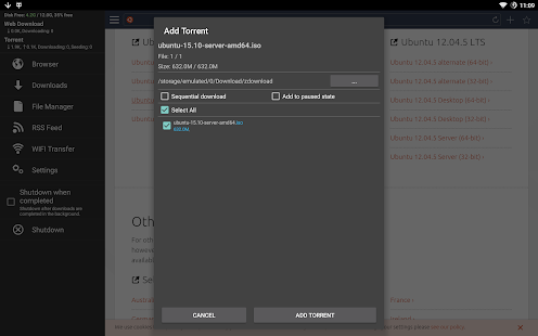 zetaTorrent - Torrent App Screenshot