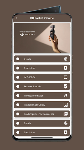 Android application DJI Pocket 2 Guide screenshort