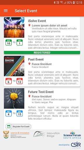 DSI events Screenshot 1 - AppWisp.com