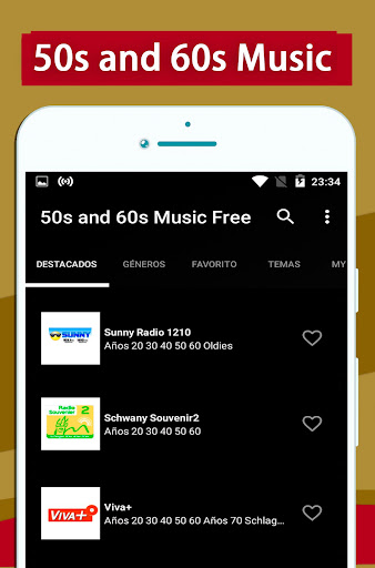 Android application 50s and 60s Music screenshort