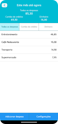 Visualização do aplicativo