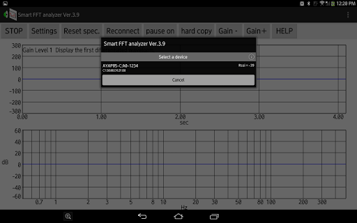 Android application Smart FFT analyzer screenshort