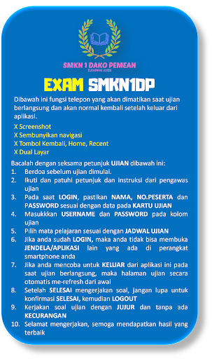 Android application EXAM SMKN1DP screenshort