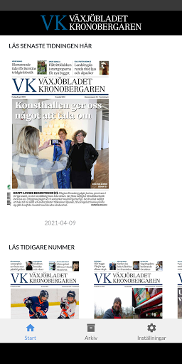 Android application Växjöbladet Kronobergaren screenshort