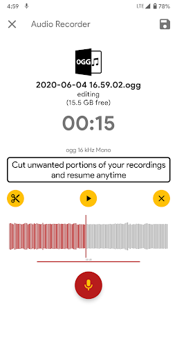 Android application Audio Recorder screenshort