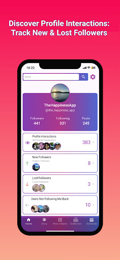 Android application Get Followers Likes Reports+ screenshort