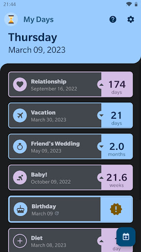 My Days Screen 2