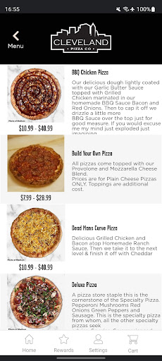 Screenshot of Cleveland Pizza Co.