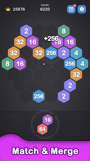 2048 Hexagon-Number Merge Game  screenshots 1