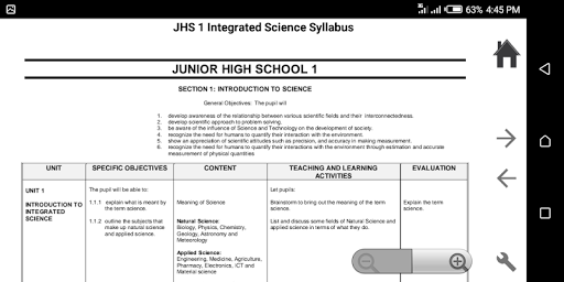 GES JHS Syllabus + SBA Screen 3