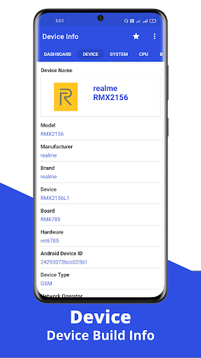 Device Info: Check System, CPU Screen 2