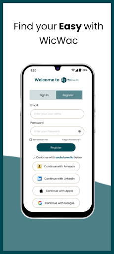 Android application WicWac – On Demand Services screenshort