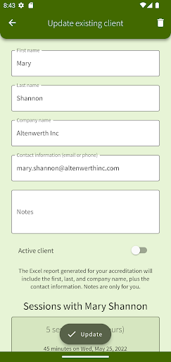 Coaching Log ICF coach