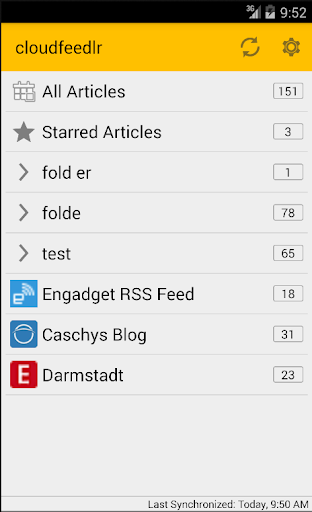 Android application cloudfeedlr screenshort