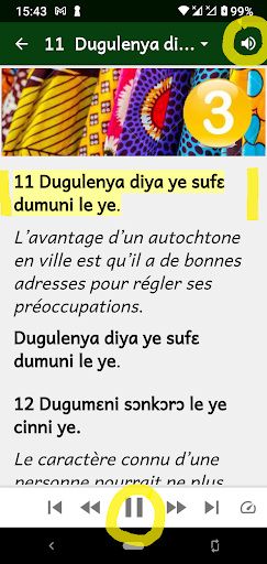 Android application Proverbes dioula vol1 screenshort