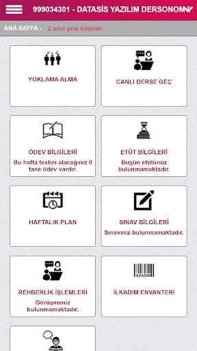 Dersonom Öğretmen Mobil Screen 2