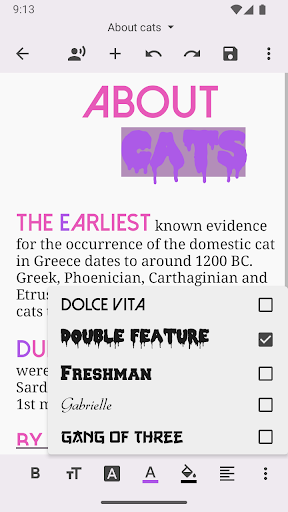 Screenshot of Text Editor