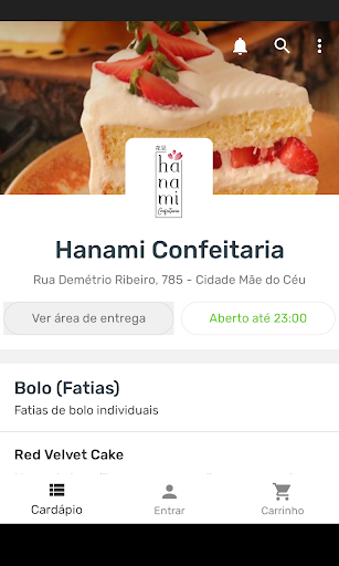 Android application Hanami Confeitaria screenshort